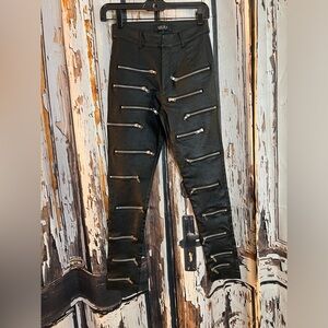 AKIRA Black Multi-Zipper Pants